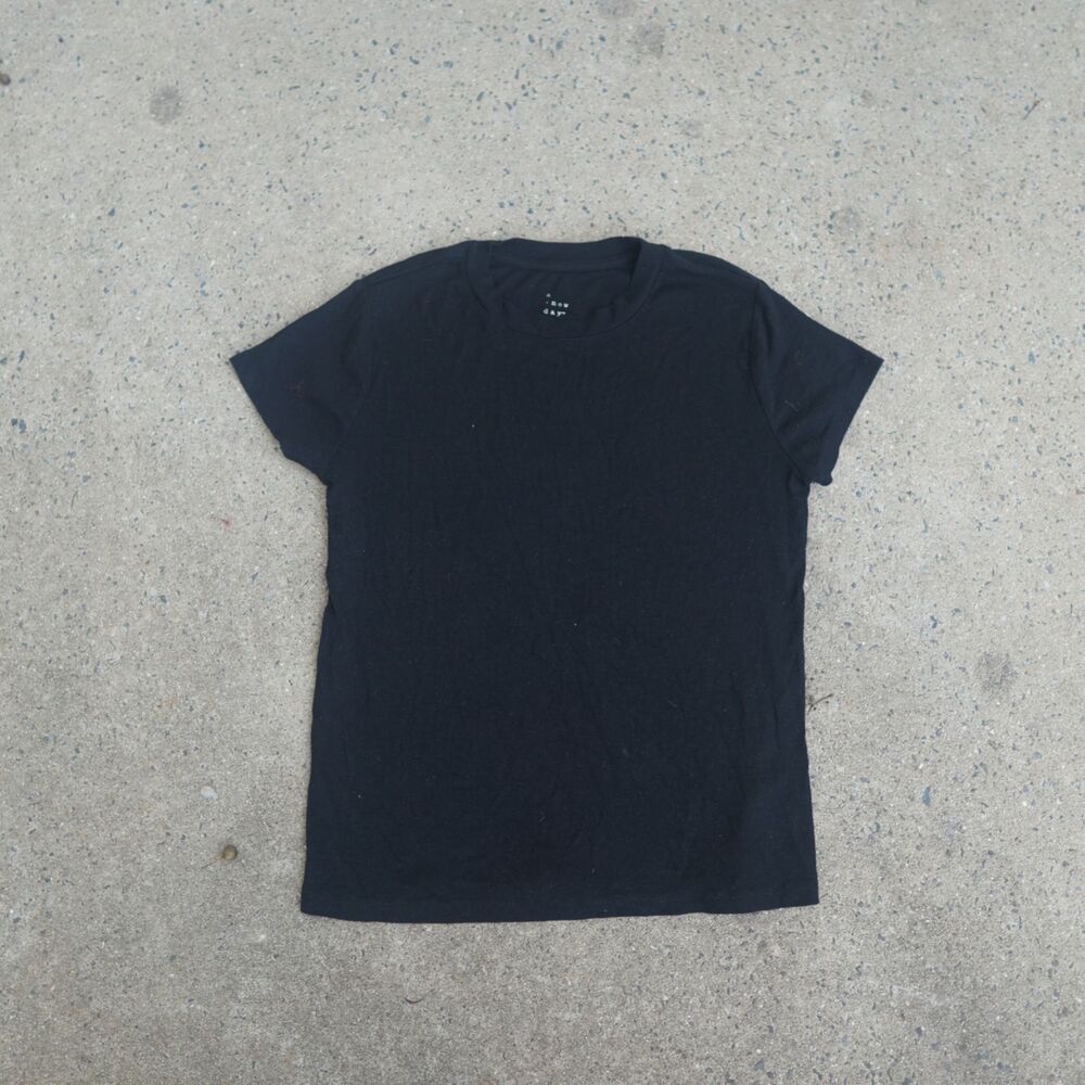 A New Day Black Ribbed Crew Neck T-Shirt XL Short Sleeve Minimalist Clean Girl